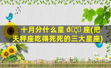十月分什么星 🦁 座(把天秤座吃得死死的三大星座)